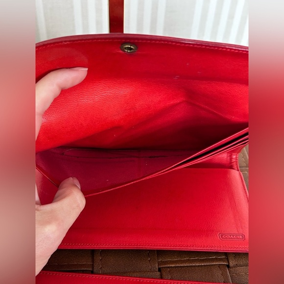 Vintage Coach Red Leather Combination Wallet Checkbook *Rare* Item - Picture 10 of 15